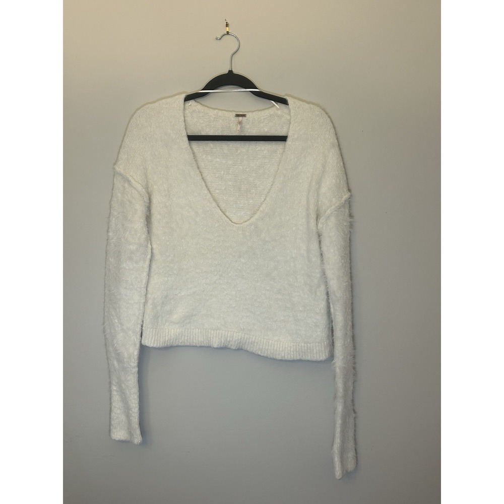 Free People Knit Sweater Women S Ivory Cream Boho Cozy Fall Pullover